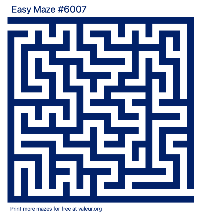 Free Printable Easy Maze number 6007