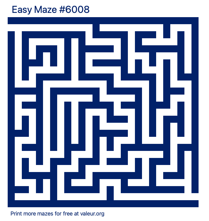 Free Printable Easy Maze number 6008