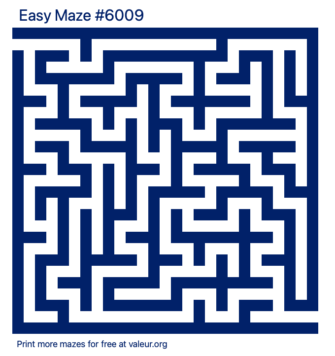 Free Printable Easy Maze number 6009