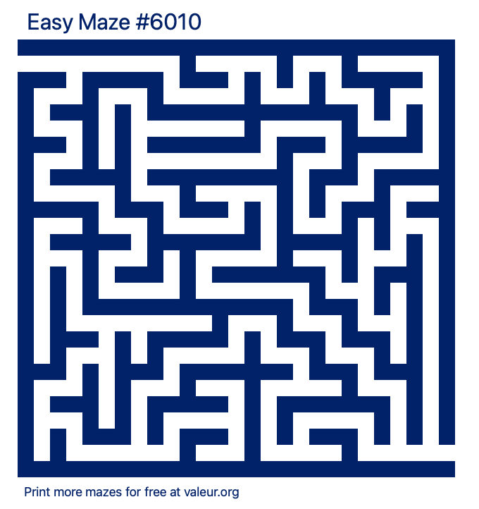 Free Printable Easy Maze number 6010