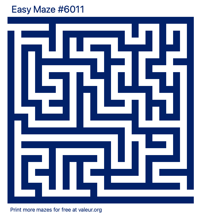 Free Printable Easy Maze number 6011