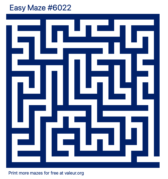 Free Printable Easy Maze number 6022