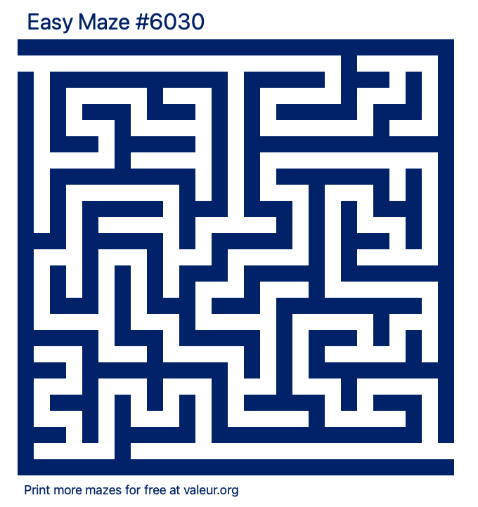 Free Printable Easy Maze number 6030