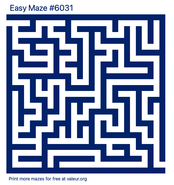 Free Printable Easy Maze number 6031