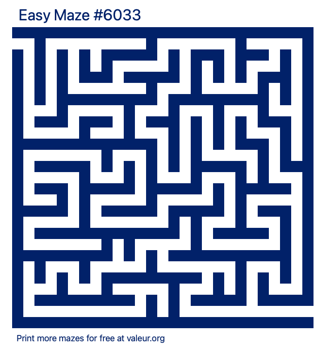Free Printable Easy Maze number 6033
