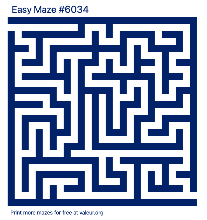 Free Printable Easy Maze number 6034