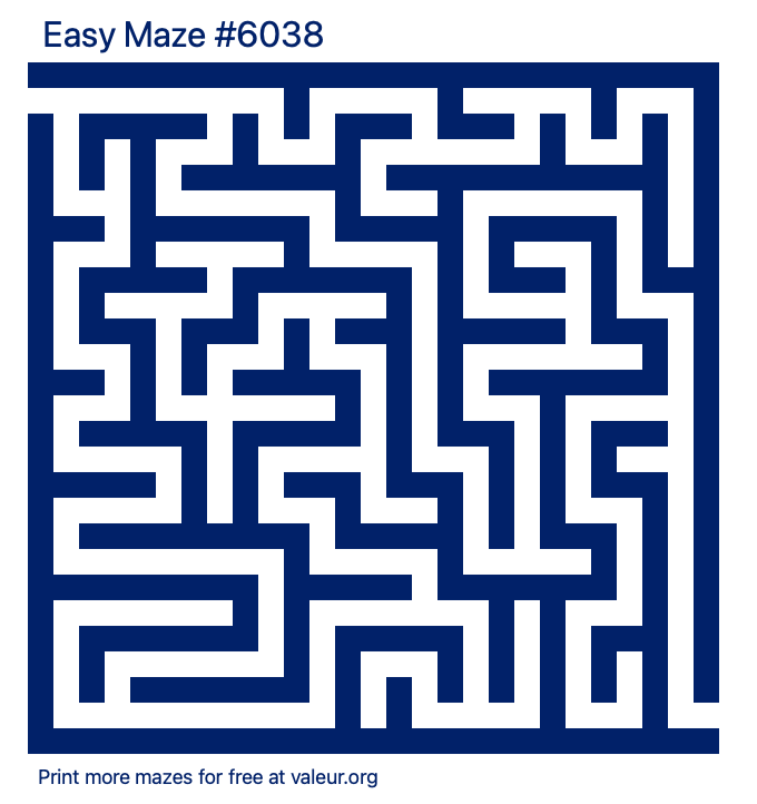 Free Printable Easy Maze number 6038