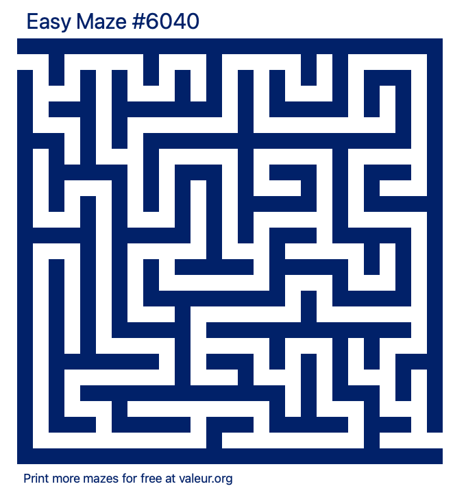 Free Printable Easy Maze number 6040
