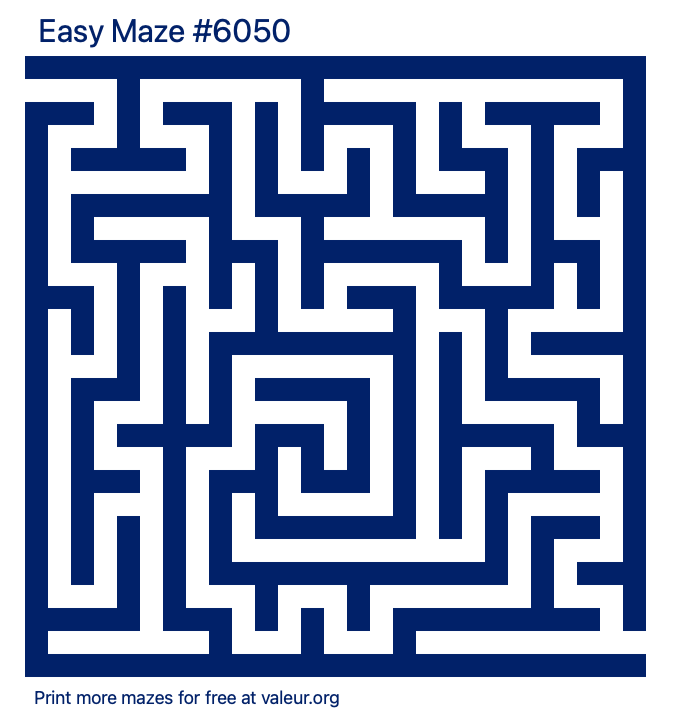 Free Printable Easy Maze number 6050