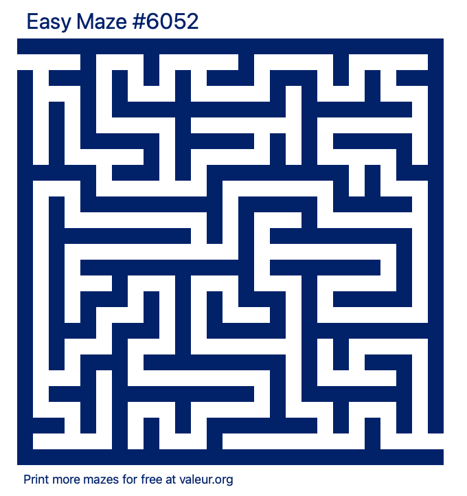 Free Printable Easy Maze number 6052