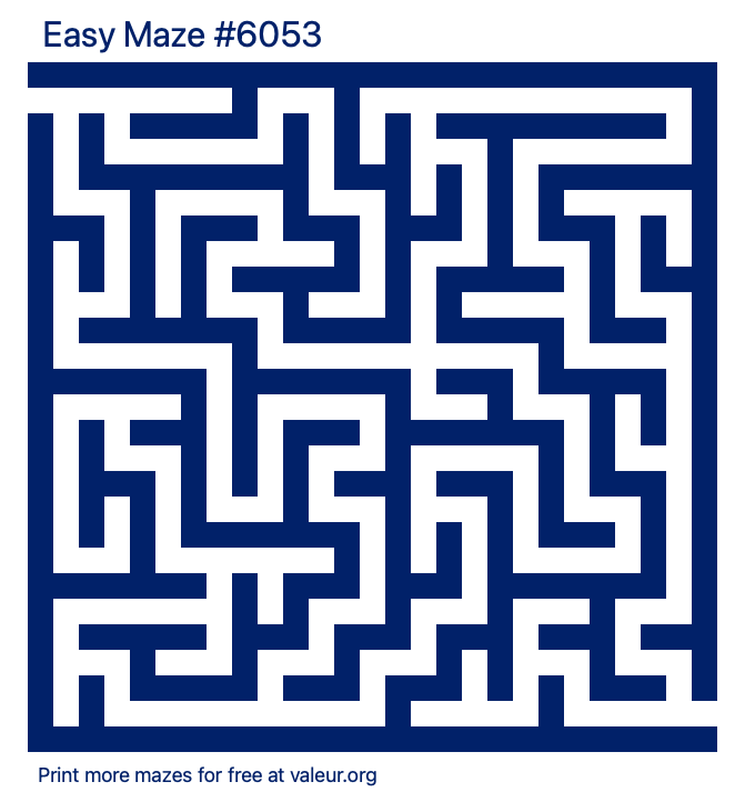 Free Printable Easy Maze number 6053