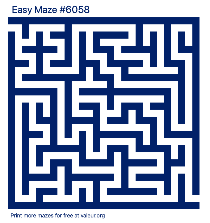 Free Printable Easy Maze number 6058