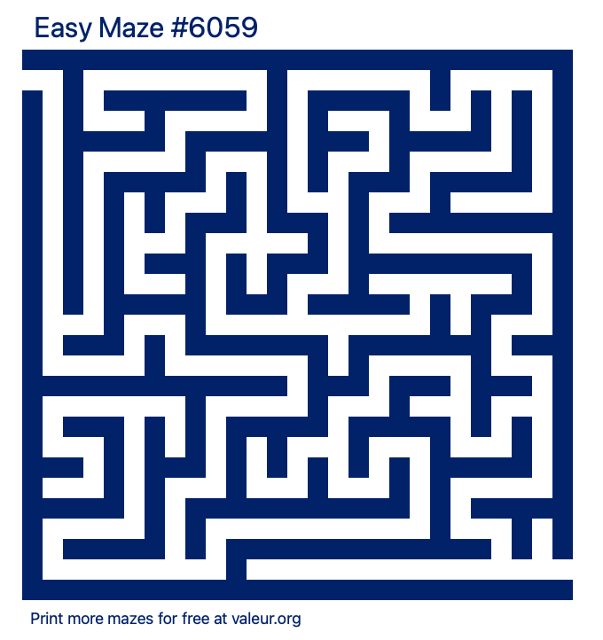 Free Printable Easy Maze number 6059