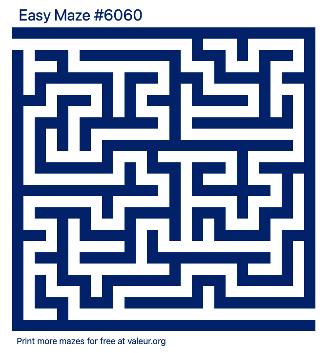 Free Printable Easy Maze number 6060