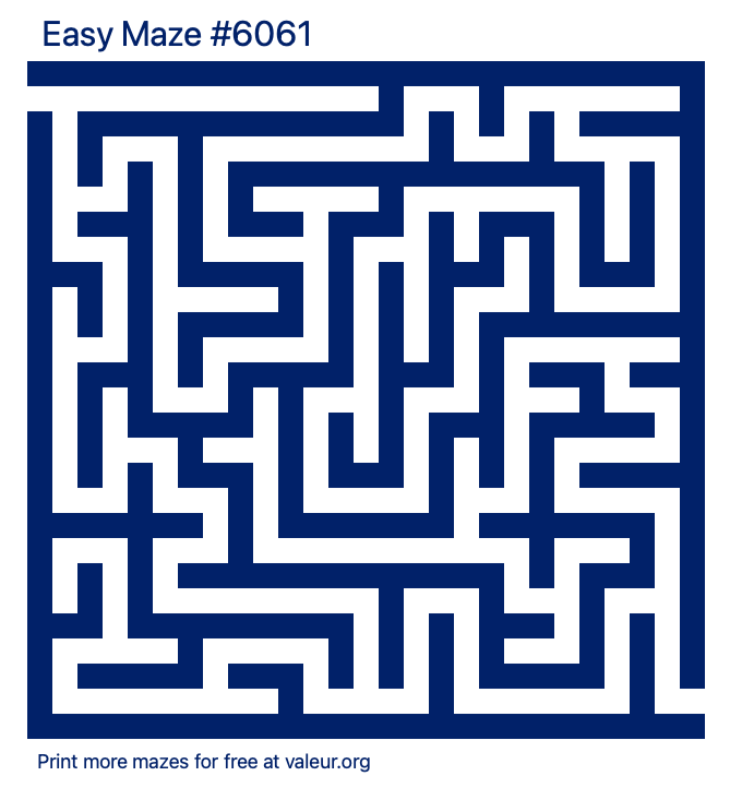 Free Printable Easy Maze number 6061