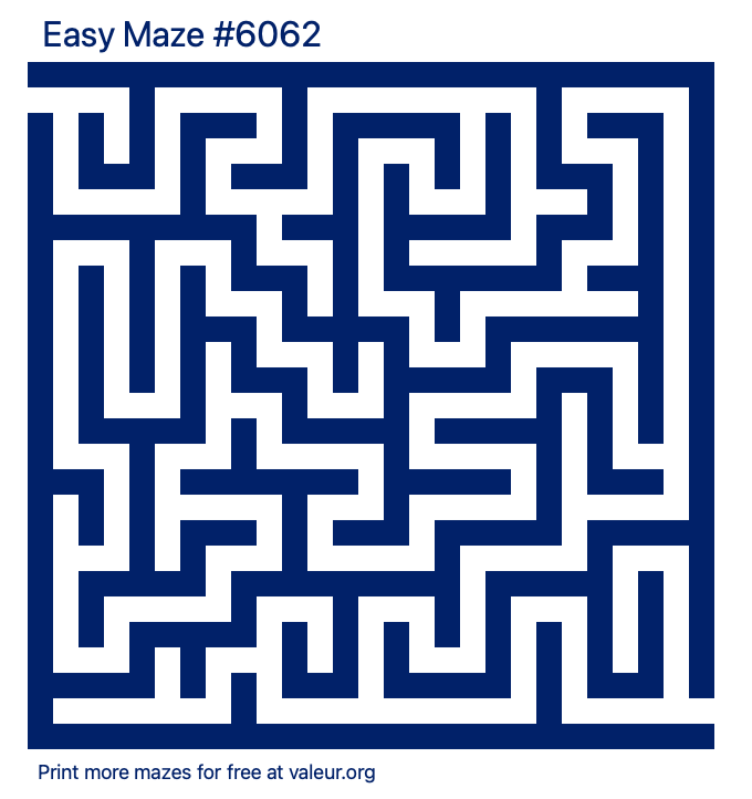 Free Printable Easy Maze number 6062