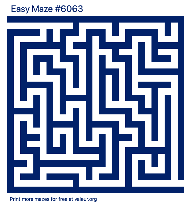 Free Printable Easy Maze number 6063