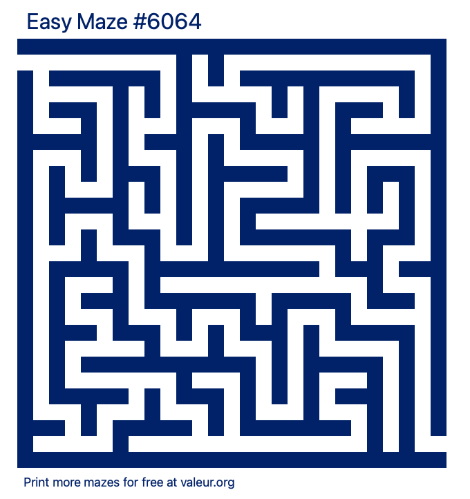 Free Printable Easy Maze number 6064