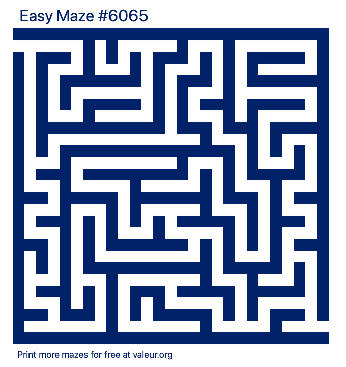 Free Printable Easy Maze number 6065