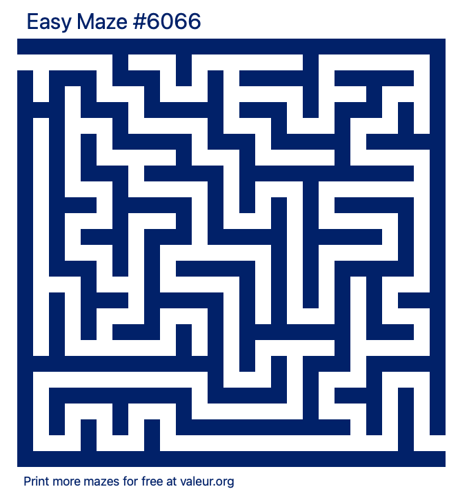 Free Printable Easy Maze number 6066