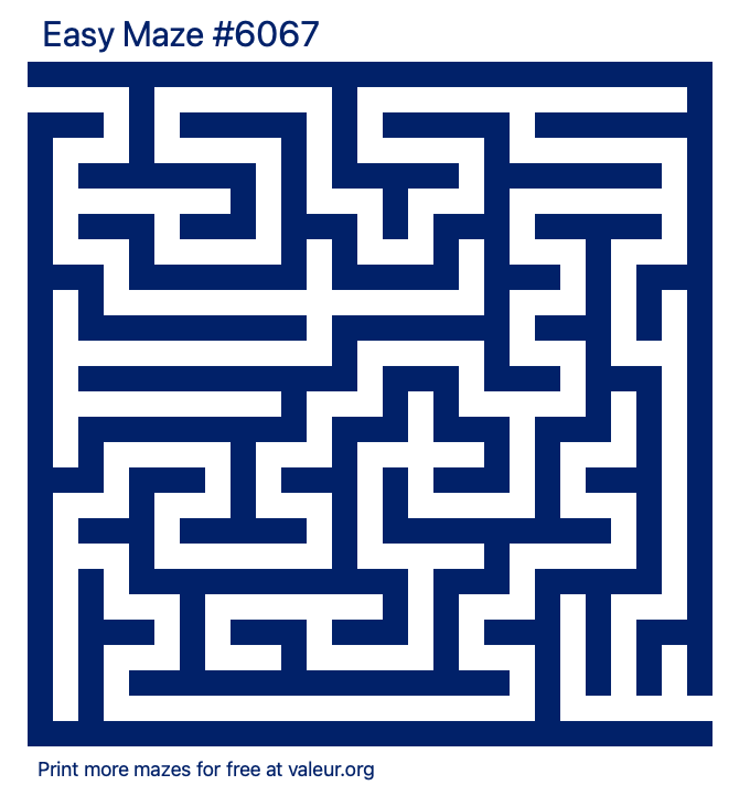 Free Printable Easy Maze number 6067