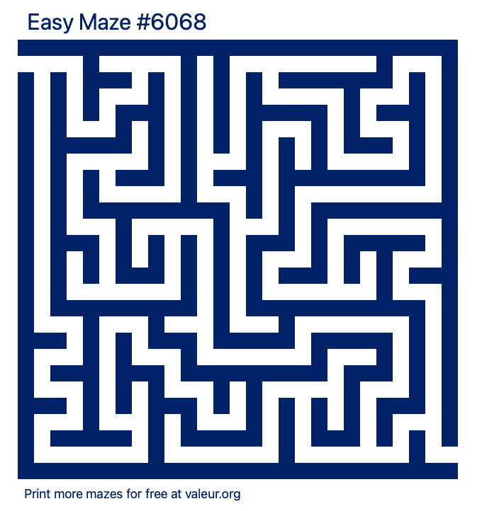 Free Printable Easy Maze number 6068