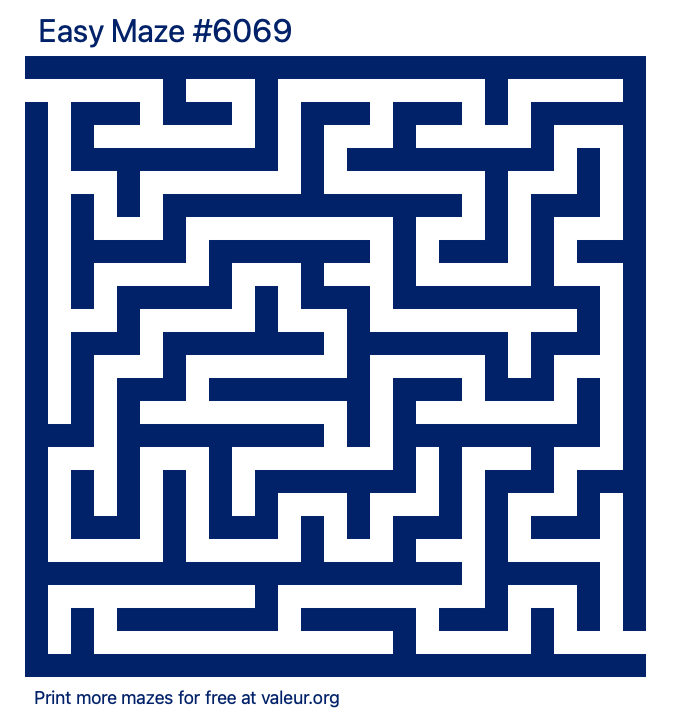 Free Printable Easy Maze number 6069