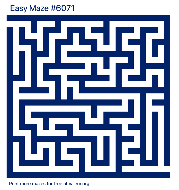 Free Printable Easy Maze number 6071