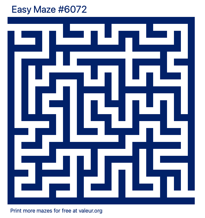 Free Printable Easy Maze number 6072