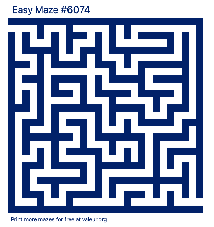 Free Printable Easy Maze number 6074