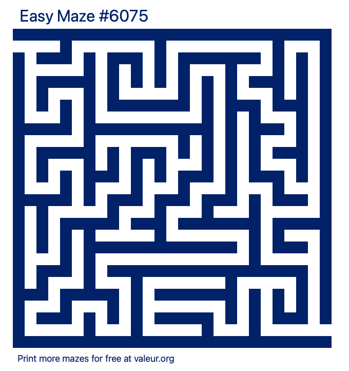 Free Printable Easy Maze number 6075