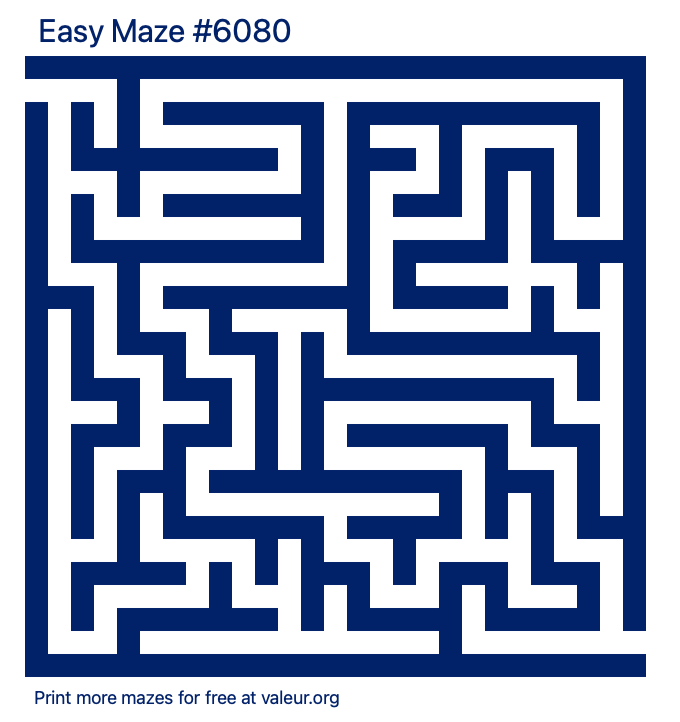 Free Printable Easy Maze number 6080