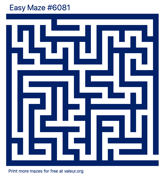 Free Printable Easy Maze number 6081