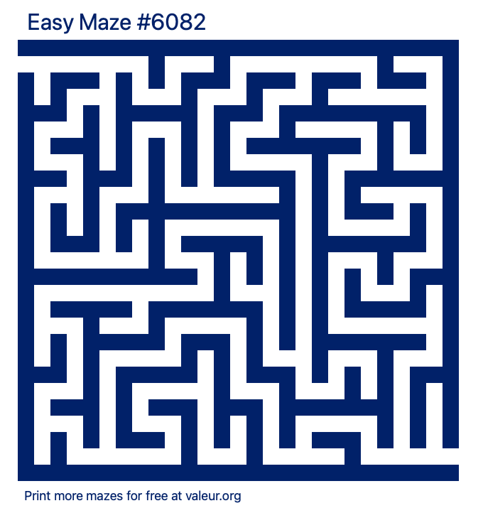 Free Printable Easy Maze number 6082