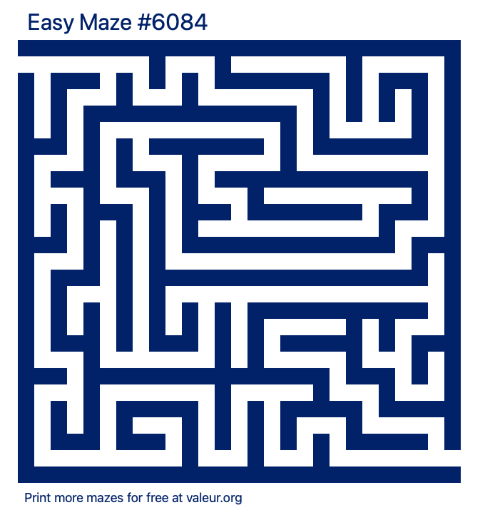 Free Printable Easy Maze number 6084