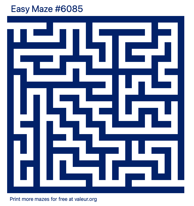 Free Printable Easy Maze number 6085