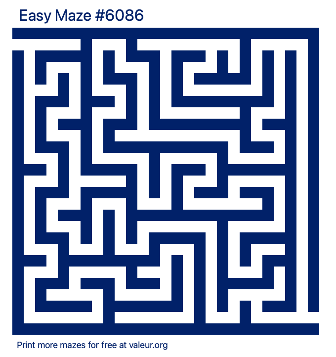 Free Printable Easy Maze number 6086