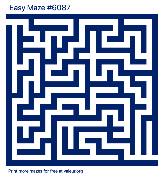 Free Printable Easy Maze number 6087