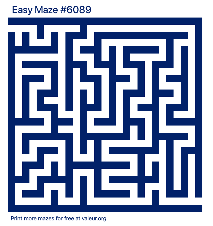 Free Printable Easy Maze number 6089