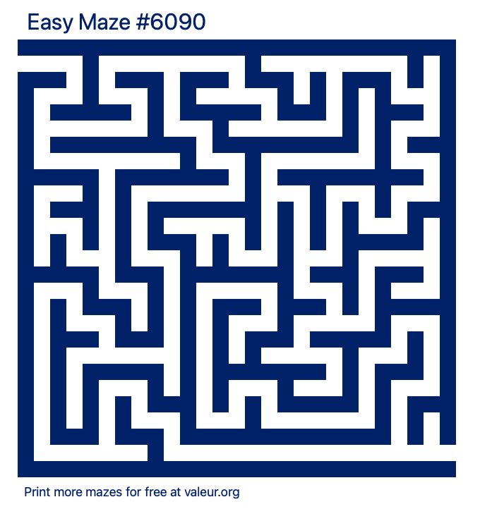 Free Printable Easy Maze number 6090