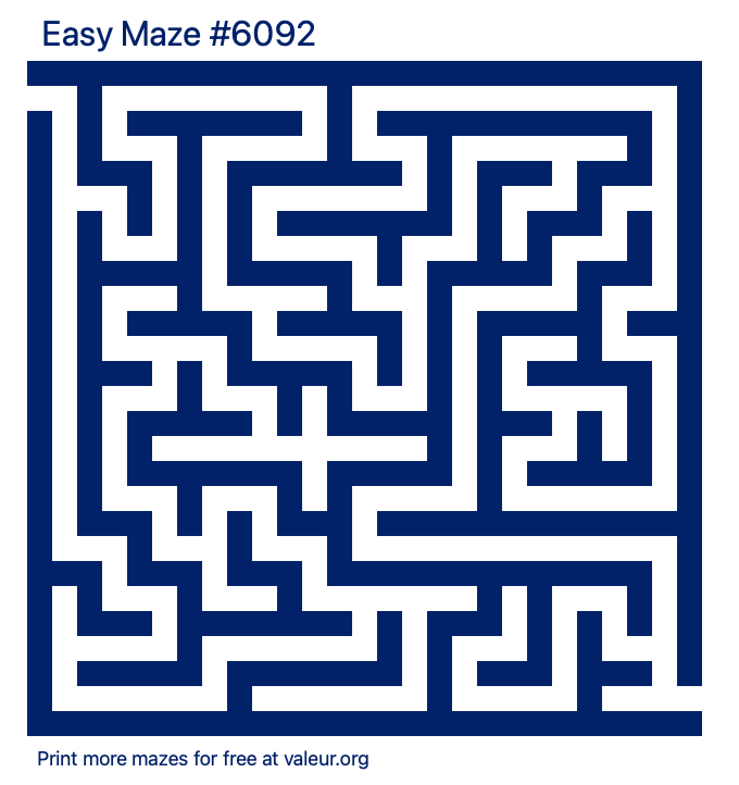 Free Printable Easy Maze number 6092