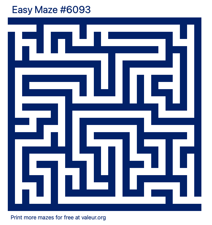 Free Printable Easy Maze number 6093