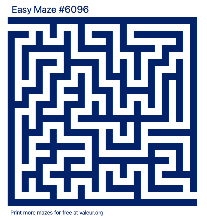 Free Printable Easy Maze number 6096