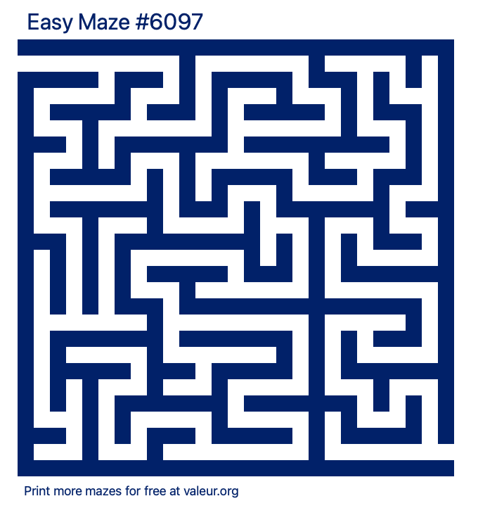 Free Printable Easy Maze number 6097