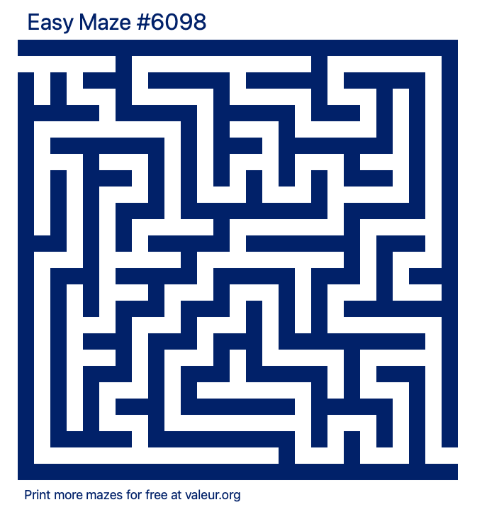 Free Printable Easy Maze number 6098