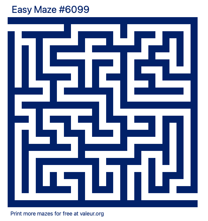 Free Printable Easy Maze number 6099