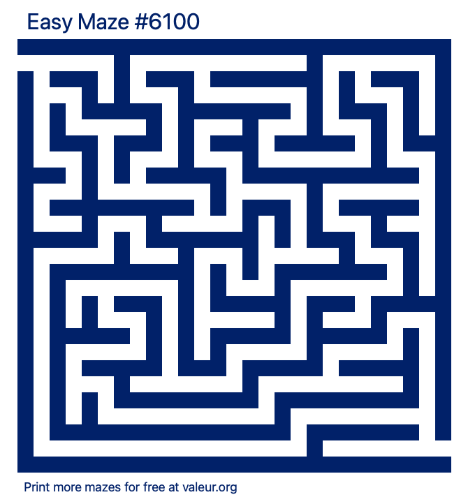 Free Printable Easy Maze number 6100