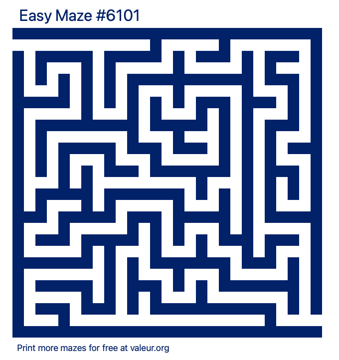 Free Printable Easy Maze number 6101