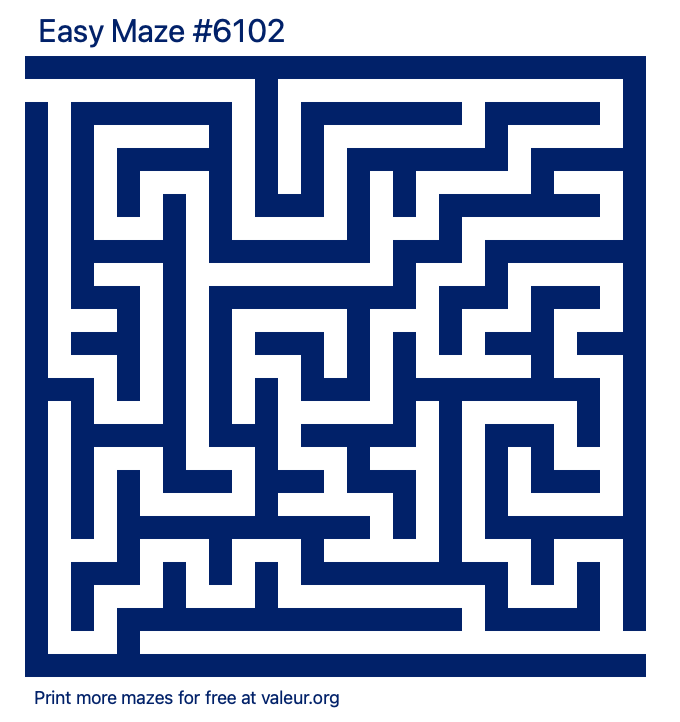 Free Printable Easy Maze number 6102