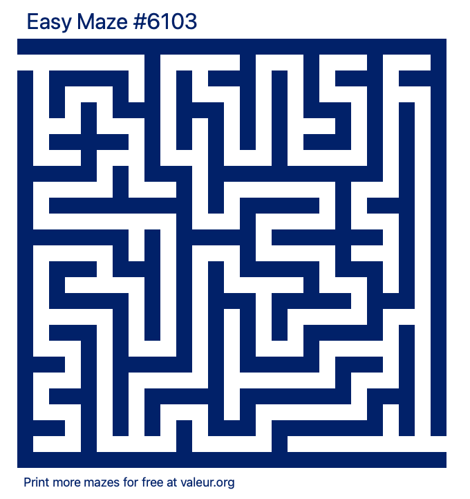 Free Printable Easy Maze number 6103